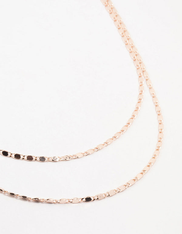 Rose Gold & Black Vintage Chain Layered Necklace