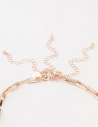 Rose Gold Plated  Jingle Multirow Necklace - link has visual effect only