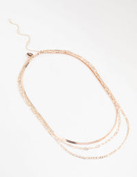 Rose Gold Mixed Chain Necklaces 3-Pack - link has visual effect only