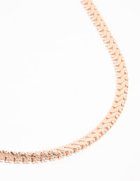 Rose Gold Plated Flat Edged Detailed Necklace - link has visual effect only