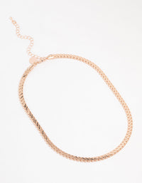 Rose Gold Plated Flat Edged Detailed Necklace - link has visual effect only