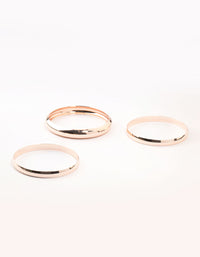 Rose Gold Plated Classic Medium Smooth Bangles - link has visual effect only