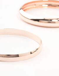 Rose Gold Plated Classic Medium Smooth Bangles - link has visual effect only