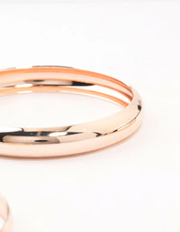 Rose Gold Plated Classic Medium Smooth Bangles - link has visual effect only