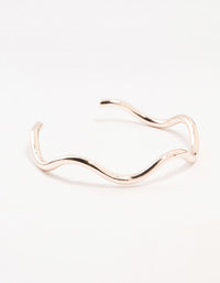 Rose Gold Plated Wavy Wrist Cuff - link has visual effect only