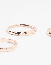 Rose Gold Plated Textured Metal Rings 5-Pack - link has visual effect only