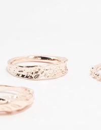 Rose Gold Plated Textured Metal Rings 5-Pack - link has visual effect only