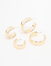 Gold Chubby Hoop Earrings 2-Pack - link has visual effect only