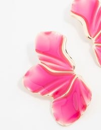 Gold Pink Petal Stud Earrings - link has visual effect only