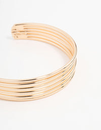 Gold Wire Ribbed Wrist Cuff - link has visual effect only