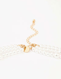 Beaded Alternating Pearl Metal Gold Necklace - link has visual effect only