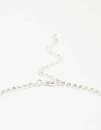 Silver Diamante Station Necklace & Earrings & Bracelet Set - link has visual effect only