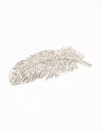 Silver Diamante Feather Brooch - link has visual effect only