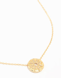 Gold Plated Brass Diamante Sand Dollar Pendant Necklace - link has visual effect only