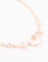 Rose Gold Cubic Zirconia Flower & Vine Toggle Bracelet - link has visual effect only