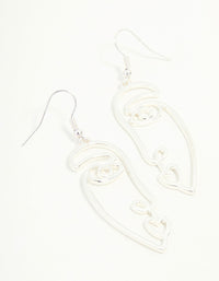 Silver Face Drop Earrings - link has visual effect only