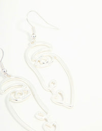 Silver Face Drop Earrings - link has visual effect only