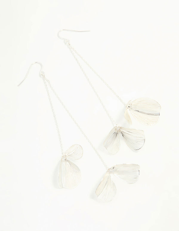 Silver Lazercut Leaf Drop Earrings