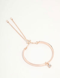 Rose Gold Solitaire Diamante Toggle Bracelet - link has visual effect only