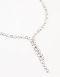 Silver Bag Split Cubic Zirconia Y-Necklace - link has visual effect only