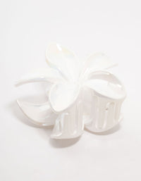 White Frangipani Claw Clip - link has visual effect only