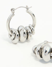 Silver Stacked Ring Hoop Earrings - link has visual effect only