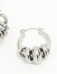 Silver Stacked Ring Hoop Earrings - link has visual effect only