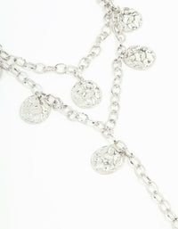 Silver Crushed Coin Layered Necklace - link has visual effect only