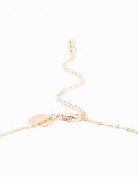 Rose Gold Plated Cubic Zirconia, Butterfly, Wreath & Pearl Necklace - link has visual effect only