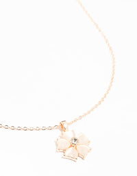 Rose Gold Plated Flower Pendant Necklace - link has visual effect only