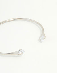 Silver Diamante Claw Narrow Wrist Cuff - link has visual effect only