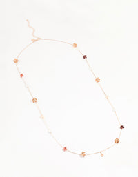 Rose Gold & Red Flowers Large Necklace - link has visual effect only