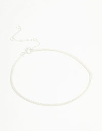 Sterling Silver Box Chain Bracelet - link has visual effect only