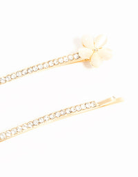 Gold Pave Diamante Flower Slides 2-Pack - link has visual effect only