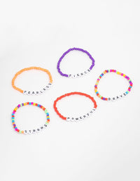 Beaded Word Stretch Bracelets 5-Pack - link has visual effect only