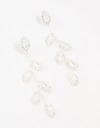 Silver Cubic Zirconia Leaf Drop Earrings - link has visual effect only