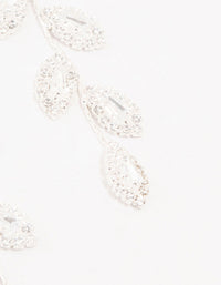 Silver Cubic Zirconia Leaf Drop Earrings - link has visual effect only