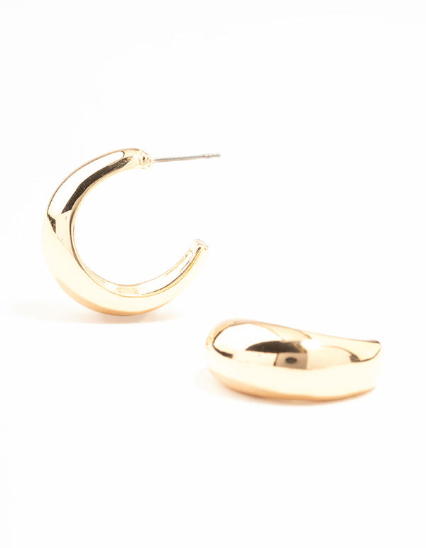 Gold Teardrop Hoop Earrings