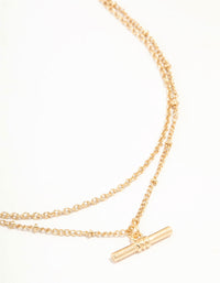 Gold Layered Bar Necklace - link has visual effect only