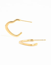 Gold Plated Surgical Steel Heart Outline Hoop Earrings - link has visual effect only