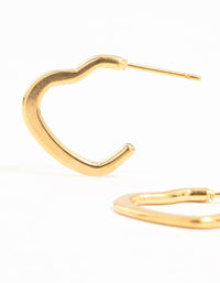 Gold Plated Surgical Steel Heart Outline Hoop Earrings - link has visual effect only