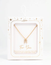 Gold Plated Cubic Zirconia Letter M  Necklace - link has visual effect only