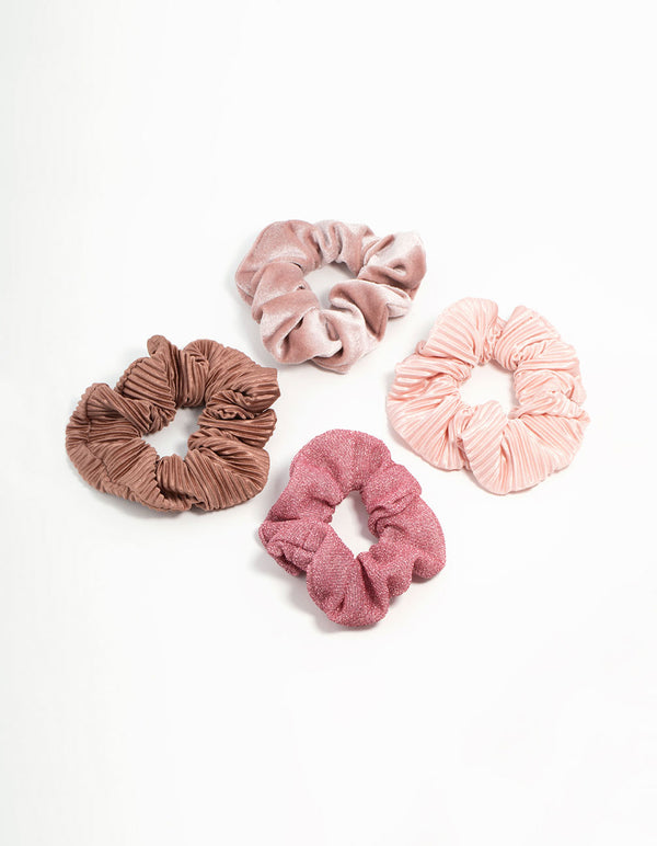 Dark & Light Pink Scrunchies 4-Pack