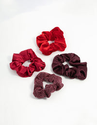 Red & Burgundy Scrunchies 4-Pack - link has visual effect only