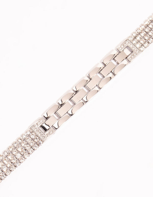 Silver & Diamante Watch Strap 42/44/45