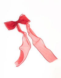 Red Organza Curly Bow Clip - link has visual effect only