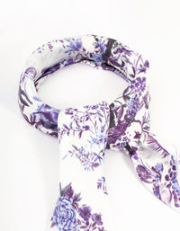 Dainty Purple Floral Fabric Scarf - link has visual effect only