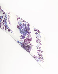 Dainty Purple Floral Fabric Scarf - link has visual effect only