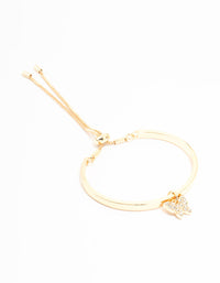 Gold Diamante Butterfly Charm Bangle Toggle Bangle - link has visual effect only