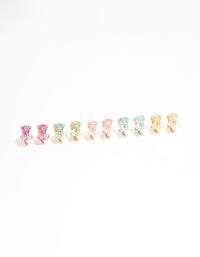 Gummy Bear Gold Clip On Earrings 5-Pack - link has visual effect only